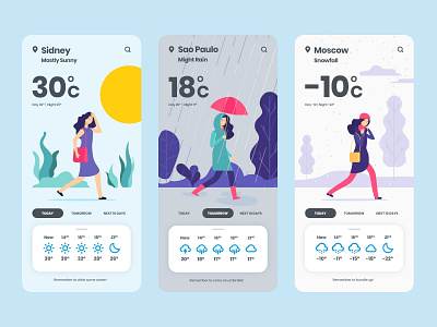 UI UX Inspiration - N. 16 - Weather App Concept app app design app designer illustration inspiration ui design uidesign uxdesign weather weather app weather icon