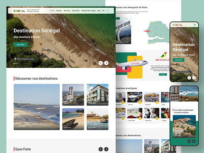 Website UI/UX Prototype - Destination Senegal branding dakar design fly inspiration senegal tourism tourism website travel travel agency traveling ui design web design website
