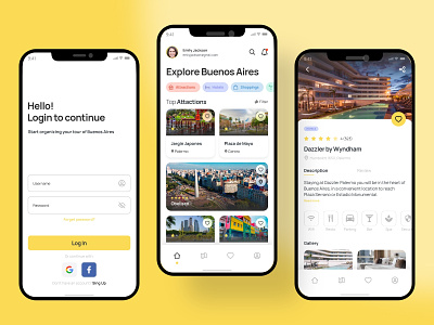 App Concept Part 2 - Buenos Aires Travel - UI/UX Design app app concept app design app proposal app research argentina buenos aires city discover travel trip trourism ui design uiux user experience user interface ux ux research