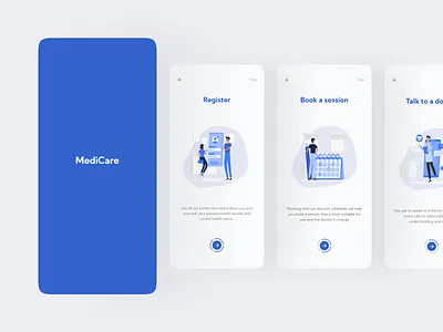 Onboarding for medic app app design minimal typography ui