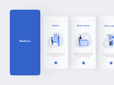 Onboarding for medic app app design minimal typography ui