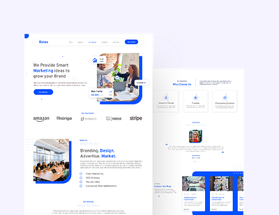 Landing page for a digital agency design minimal ui ux web website