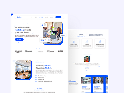 Landing page for a digital agency