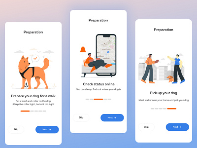 Onboarding dog walking app. UX\Ui design concept design onboarding product design ui ux uxui design