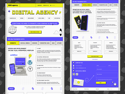 Digital Agency Landing Page brutalism digital agency ui ui design ux uxui design web design