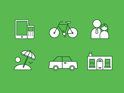 Insurance Icons bicycle car house icons illustration insurance people