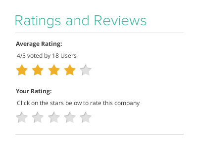 Ratings review stars web