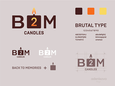 B2M Candles - Logo Design branding candle design graphic design logo logo design vector
