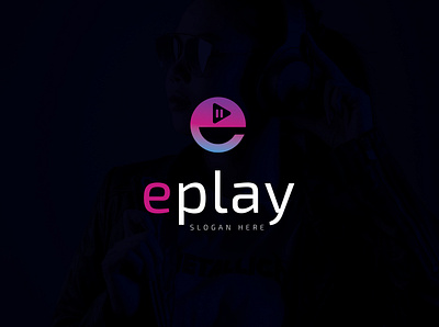 "eplay" logo abstract alfa audiotech letter logo design logodesign logos minimal music play playing song vector wave