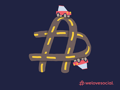 We Love Social - Intersections cars illustration intersections logo pink road we love social