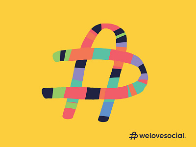 We Love Social - Summer tones colorful hashtag illustration lines logo love rainbow stripes summer we love social