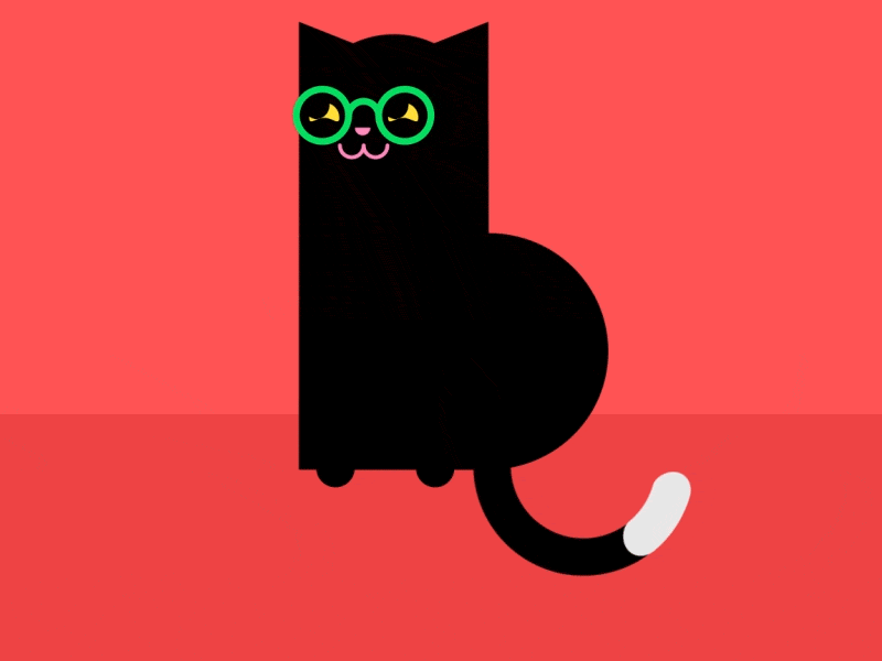 Cats are Bipolar animation bipolar black cat glasses grumpy cat rebound rig tail