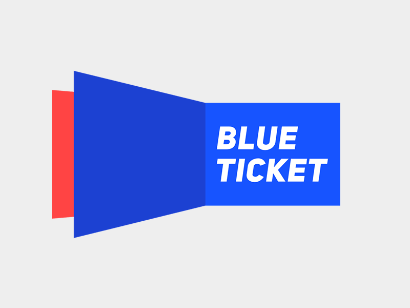 Blueticket dynamic logo system animation blue blueticket colorful dynamic flipping generative loader logo ticket tickets