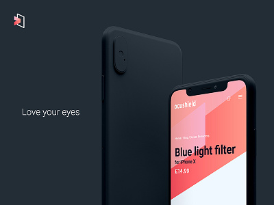 Ocushield concept branding concept e commerce gradient iphone x light mobile mockup ocushield store we know you