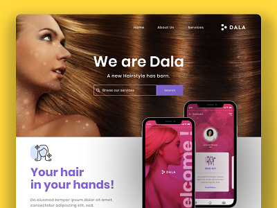 Dala Hair Saloon app branding design figma graphic design illustration landing logo ui ux