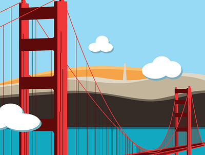 Golden Gate Bridge design illustration vector