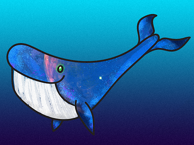 Galaxy Whale blue color fish galaxy illustration ocean pen space texture textured whale