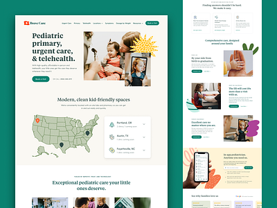 Brave Care Homepage Refresh branding children colors design healthcare icons kids ui ux web