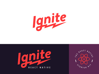 Ignite Logo atom badge electric lightning logo logotype react native rebrand