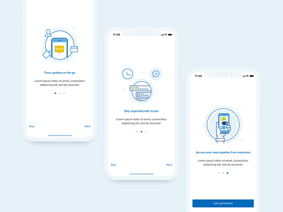 Sales CRM Onboarding Screens circles crm icon illustration line icon minimal onboarding sales ui ux
