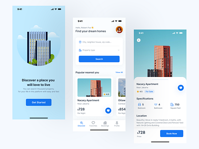 Real Estate Booking Application application design figma real estate ui ui design