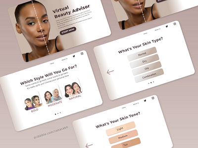 Virtual Beauty Advisor app augmented reality beauty beauty advisor beauty app beauty website cosmetics design make up ui ux virtual beauty advisor virtual try on web website
