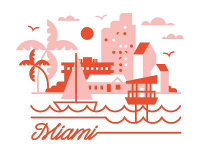 Miami beach florida illustration miami town