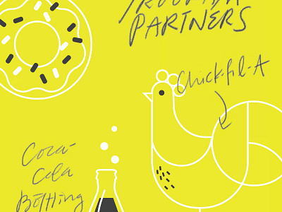 Collage chicken doughnut illustration lettering
