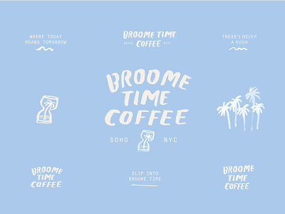 Broome Time Logo branding broome coffee logo palm trees