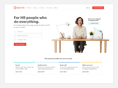 Gusto.com Homepage Redesign