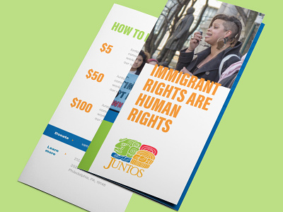 Juntos Tri-fold Brochure 2 brochure graphic design immigrants latino nonprofit print tri fold trifold