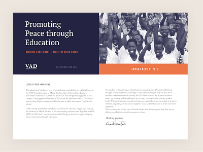The VAD Foundation Mailer 2016 design graphic design non profit print design sudan vad foundation