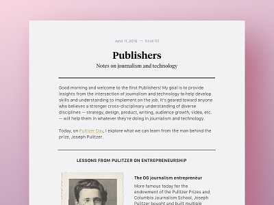 Publishers Desktop branding identity iphone newsletter publishers serif typography