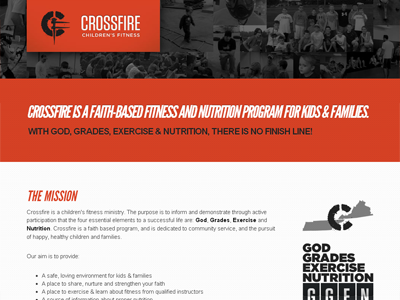 Continued Web Design Progress fitness gotham hero layout league gothic italic logos map ministry photos website