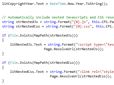 Organizing Javascript and CSS Resources .net css javascript organization source code webforms