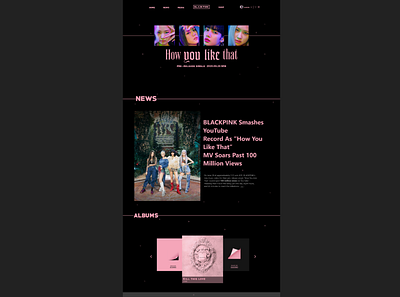 Blackpink landing page adobexd kpop ui uiux ux webdesign