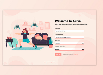 Daily UI Challenge #001 Sign Up adobexd dailyuichallenge figma log in sign up ui uiux webdesign