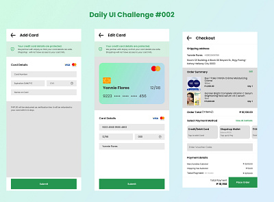 Daily UI Challenge #002 - Credit Card Checkout adobexd checkout creditcard dailyuichallenge figma mobileapp ui uidesign uiux