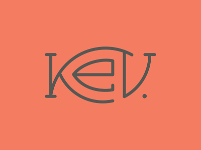 Kev logo 3 grayish green kev red