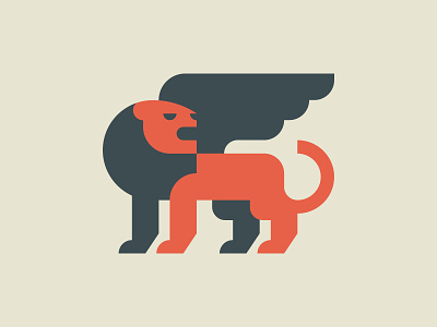 More Lions branding clean cream design gray illustration lion lion logo logo red shapes vector