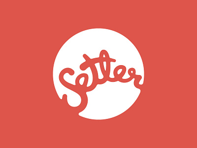 Setler Creative updated circle logo circle hand drawn red setler white