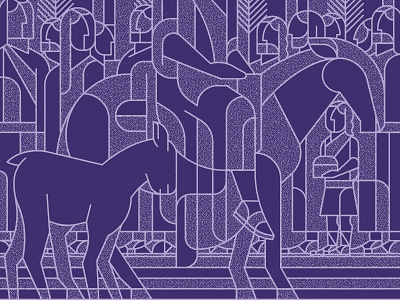 Seasons: Lent 2 art design donkey illustration illustrator jesus lamb lent palm sunday people purple stained glass texture vector