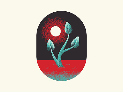 Chapter 1 art charcoal ground grow illustration life plant red son sun teal texture three trinity vector
