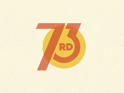 73rd 73rd 763rd circle numbers red vintage yellow