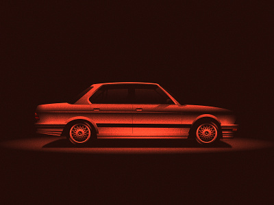 BMW M5 E28 1986 art bmw car classic color design illustration motorsport red silver texture vector vintage