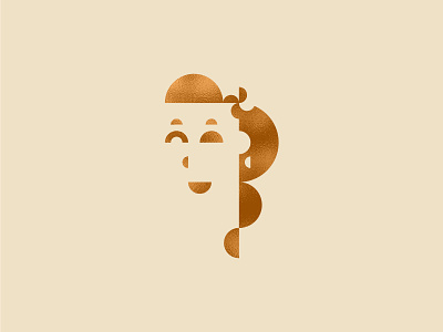 Half Circle Wife art ear ring flower foil girl gold gold foil hair half circle illustration mouth nose texture vector wife wink woman
