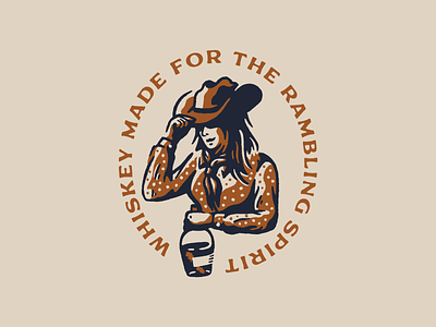 Rambling Spirit art brown cowgirl illustration navy old procreate rambling texture vector west whiskey