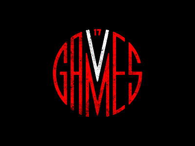 V Games 2017 logo black games logo red texture v white