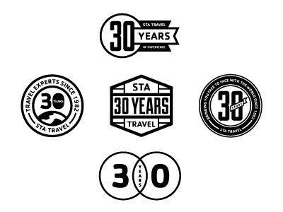 STA Travel 30th Anniversary Logo Creative black logo numbers vector