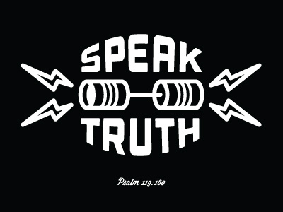 Speak Truth Logo black and white branding cans faith logo retro truth